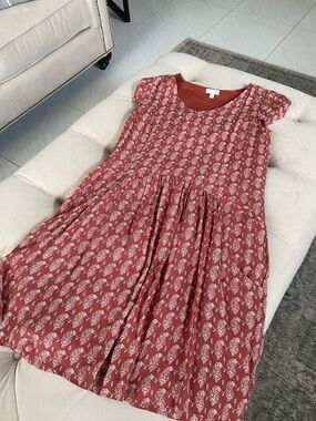Garnet Hill | Dresses | Garnet Hill Womens Linen Trapeze Ruffle Dress 2 |  Poshmark